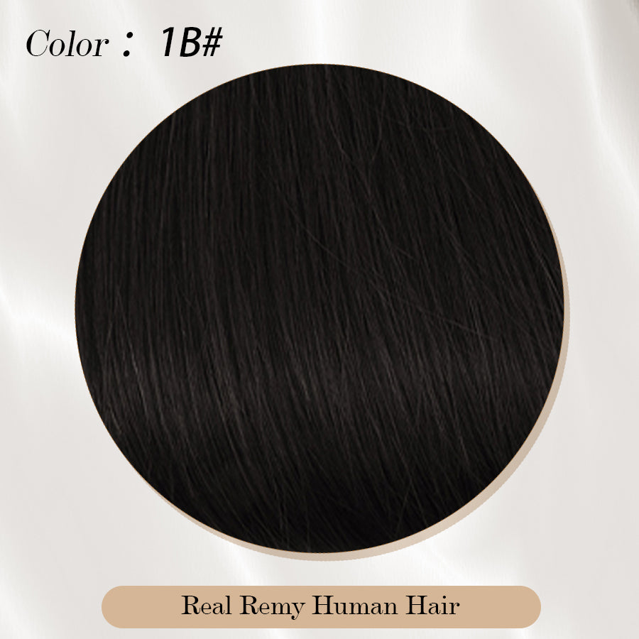 Vlasy Seamless Invisible Mini Tape In Hair Extension Human Hair 16Pcs Black Brown (1B#)
