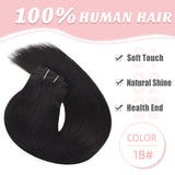 Vlasy 7pcs/set Clip in Extensions 100% Remy Human Hair Off Black (#1B)