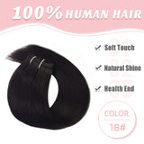 Vlasy 3pcs/set Clip in Extensions 100% Real Human Hair Off Black (1B#)