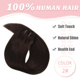 Vlasy 3pcs/set Clip in Extensions 100% Real Human Hair Darkest Blown (2#)