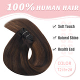 Vlasy 7pcs/set Clip in Extensions 100% Remy Human Hair  (#T2/6+2)
