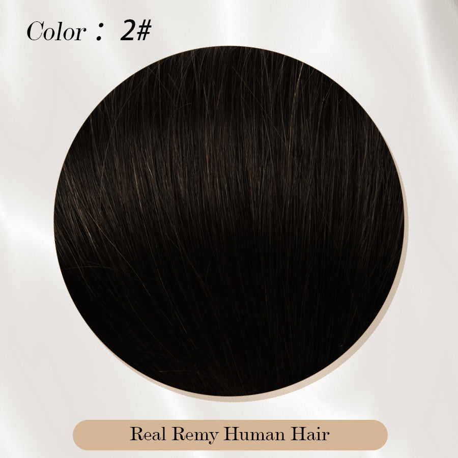 Vlasy Seamless Invisible Mini Tape In Hair Extension Human Hair 16Pcs Chocolate Brown (2#)