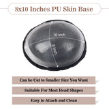 Vlasy Men Toupee Full Poly Thin Skin Injection Human Hair Piece Durable Hair Systems Unit Capillary Prosthesis(8X10", 1B#)