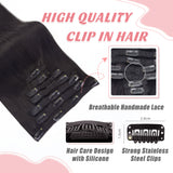 Vlasy 7pcs/set Clip in Extensions 100% Remy Human Hair Off Black (#1B)