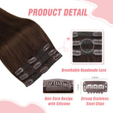 Vlasy 3pcs/set Clip in Extensions 100% Real Human Hair Dark Blown (4#)