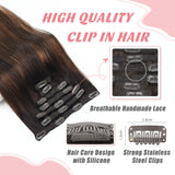 Vlasy 7pcs/set Clip in Extensions 100% Remy Human Hair  (#T2/6+2)