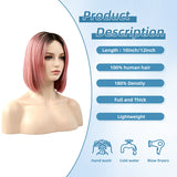100% Remy Human Hair Lace Front Bob Wig