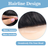 Vlasy Australia Men Toupee Swiss Lace with PU Natural Remy Human Hair Capillary Prosthesis Men's Wigs Unit Replacement System (Natural Black 1B#)