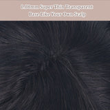 Vlasy Men Toupee Full Poly Thin Skin Injection Human Hair Piece Durable Hair Systems Unit Capillary Prosthesis(8X10", 1B#)