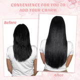Vlasy 7pcs/set Clip in Extensions 100% Remy Human Hair Off Black (#1B)