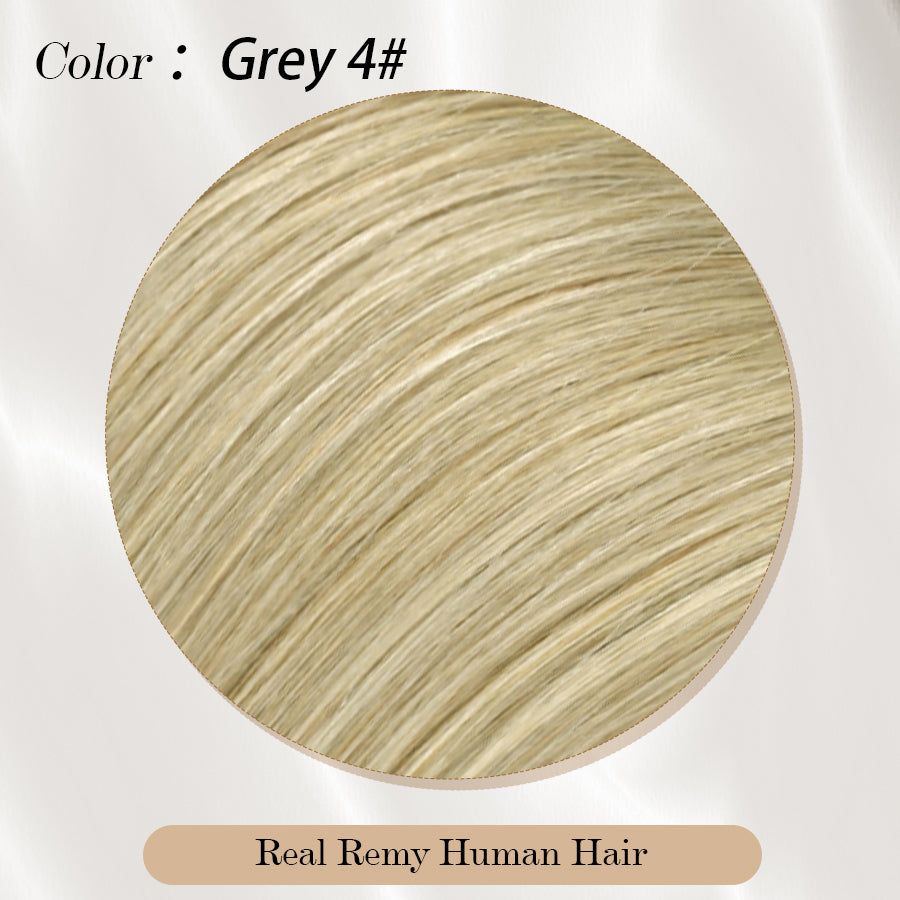 Vlasy Seamless Invisible Mini Tape In Hair Extension Human Hair 16Pcs Light Grey(Grey4#)