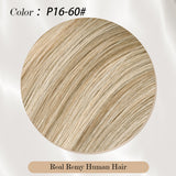 Vlasy Seamless Invisible Mini Tape In Hair Extension Human Hair 16Pcs Light Copper+Blonde(P16/60#)