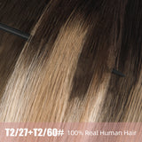 Vlasy 7pcs/set Clip in Extensions 100% Remy Human Hair  (#T2/27+T2/60)